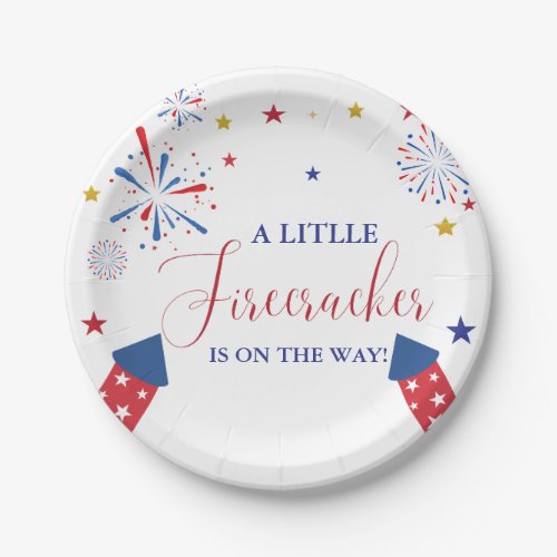 4t of July Independence firecracker Baby Shower  Paper Plates