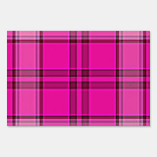 4TB HOT PINK PURPLES GIRLY TARTAN STYLE PLAID BACK SIGN