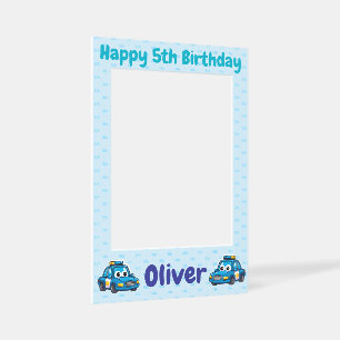 4th, 5th, 6th Birthday, Police Car Photo Prop Selfie Frame