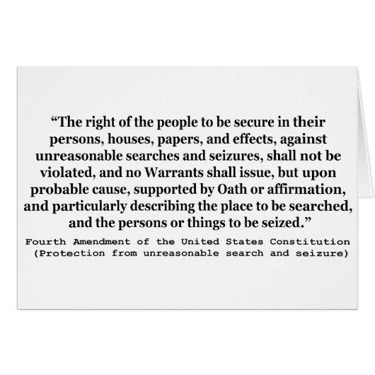 4th Amendment of the United States Constitution (Front Horizontal)