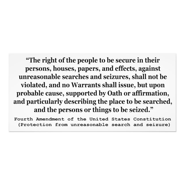 4th Amendment of the United States Constitution Photo Print (Front)