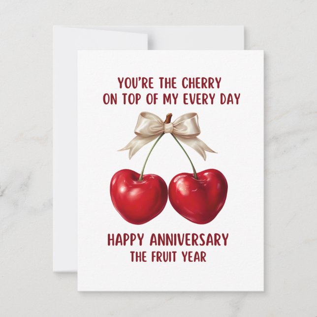4th Anniversary Card, Fruit Anniversary Card,  Hol Holiday Card (Front)