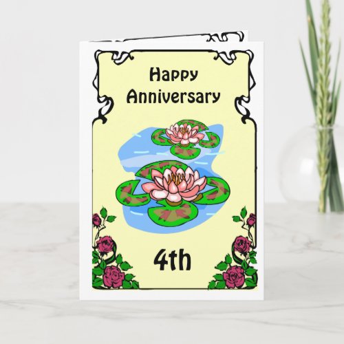 4th anniversary card _water lilies