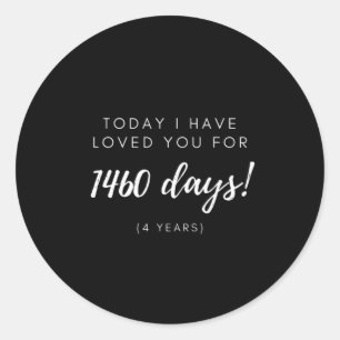 4th Anniversary Gift for Boyfriend Girlfriend Classic Round Sticker