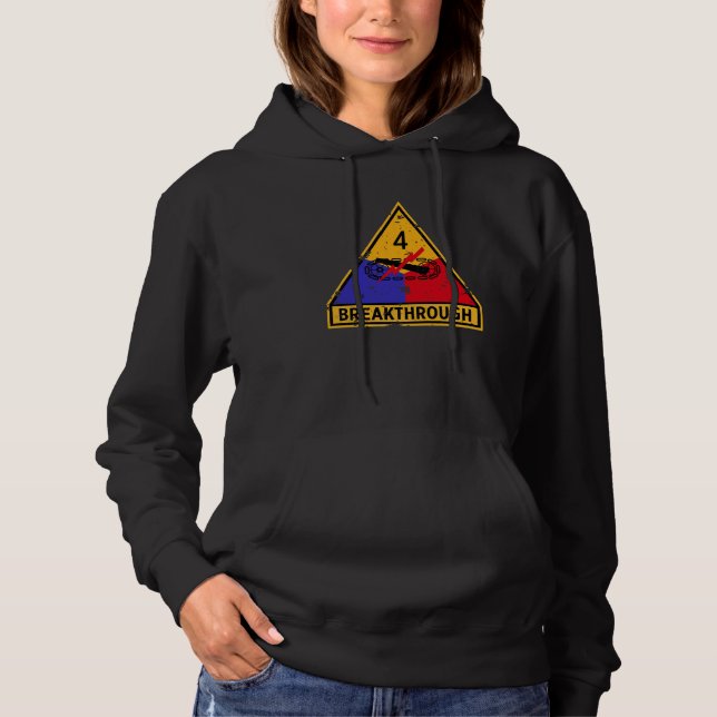 4th Armored Division "Breakthrough" Grunge Women Hoodie (Front)