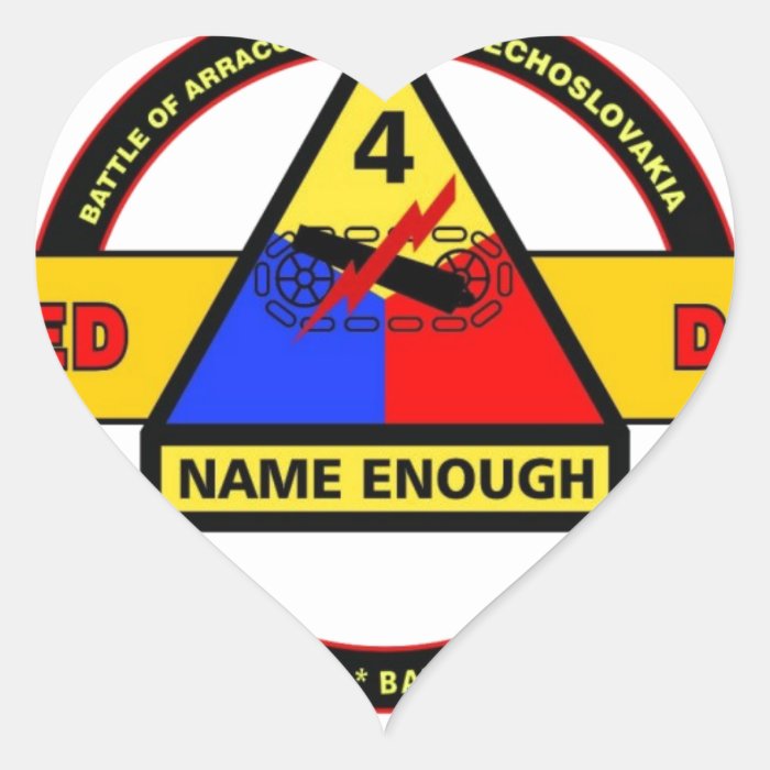 4TH ARMORED DIVISION "BREAKTHROUGH" HEART STICKER