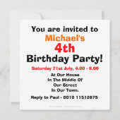 4th Big Truck Birthday Party Invitation (Back)