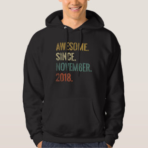 4th Birthday 4 Year Old Awesome Since November 201 Hoodie