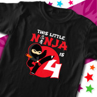 4th Birthday 4 Year Old Kids Party Little Ninja 4