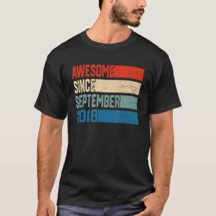 4th Birthday  4 Years Awesome Since September 2018 T-Shirt