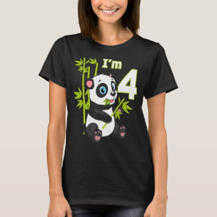 4th Birthday  4 Years Old Party Animal Panda  3 T-Shirt
