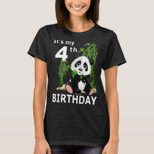 4th Birthday 4 Years Old Party Animal Panda 6 T-Shirt