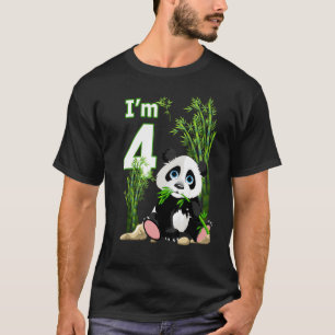 4th Birthday  4 Years Old Party Animal Panda  8 T-Shirt