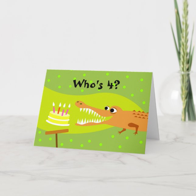 4th Birthday Alligator Card (Front)