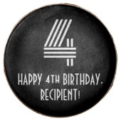 4th Birthday - Art Deco Inspired Look "4", Name Chocolate Covered Oreo (Front)