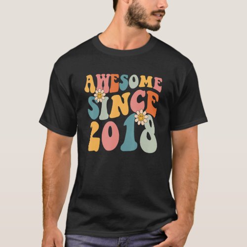 4th Birthday  Awesome Since 2018 4 Years Old Boy G T_Shirt