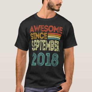 4th Birthday  Awesome Since September 2018 4 Years T-Shirt