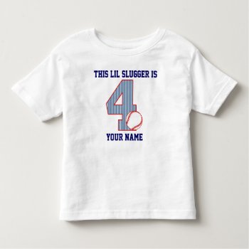 4th Birthday Baseball Toddler T-shirt by mybabytee at Zazzle