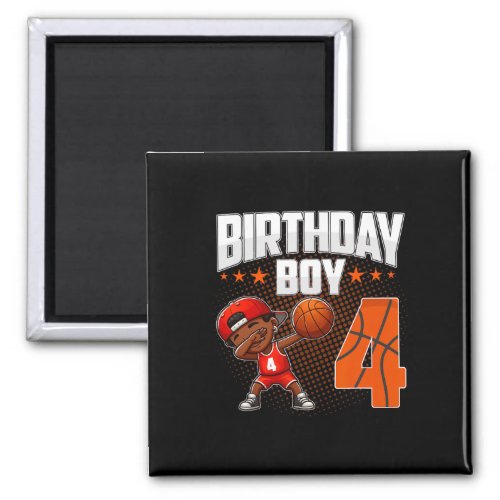 4th Birthday Boy Basketball Dabbing 4 Years Old Af Magnet