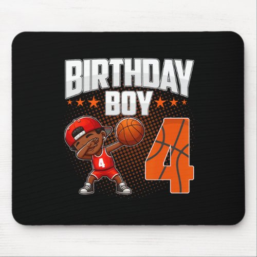 4th Birthday Boy Basketball Dabbing 4 Years Old Af Mouse Pad