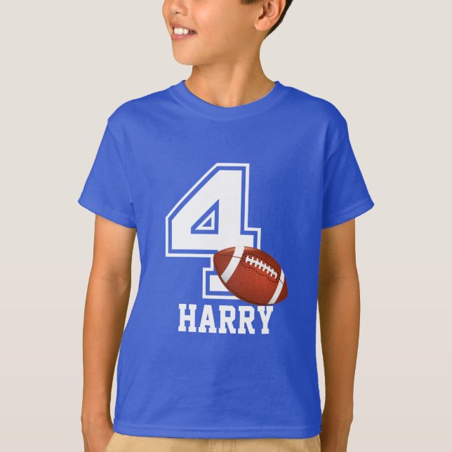 4th Birthday boy football personalized-2 T-Shirt (Front)