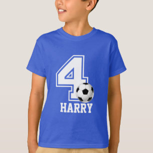 4th Birthday boy soccer personalized-2 T-Shirt