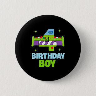 4th Birthday Boy Toy Lover Funny 4 Year Old Story Button