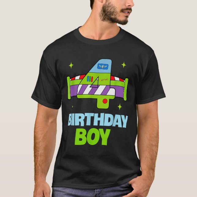 4th Birthday Boy Toy Lover Funny 4 Year Old Story  T-Shirt (Front)