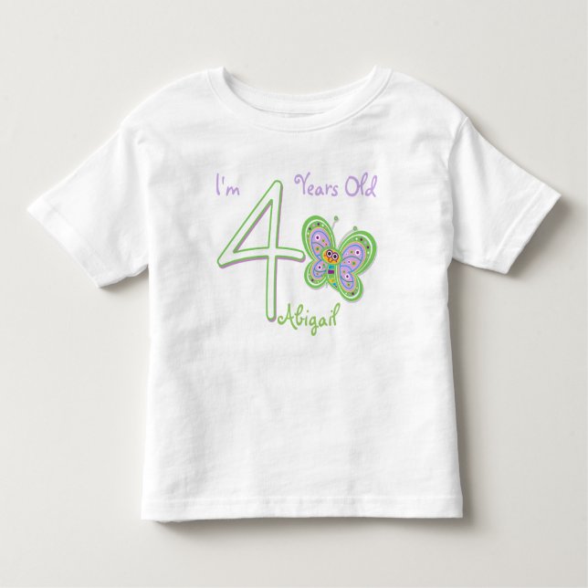 4th Birthday Butterfly Toddler T-shirt (Front)