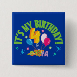 4th Birthday Button