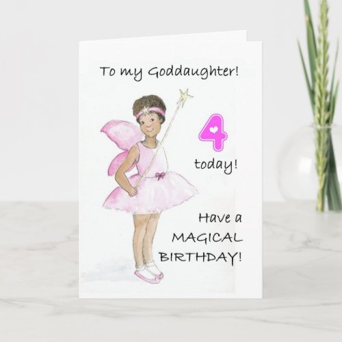 4th Birthday Card for a Goddaughter