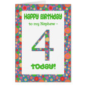 4th Birthday Card for Nephew, Bright and Bubbly (Front)