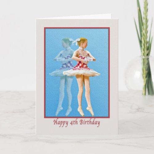 4th Birthday Card with Twirling Ballerina