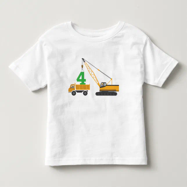 4th Birthday Construction Tee | Zazzle