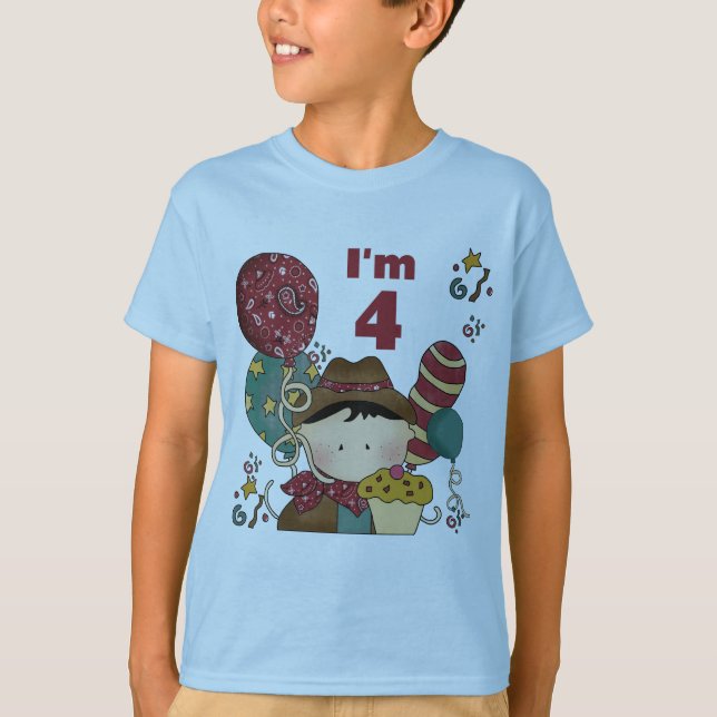 4th Birthday Cowboy Tshirts and Gifts (Front)
