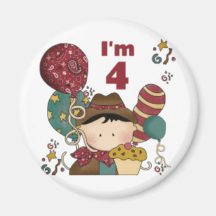 4th Birthday Cowboy Tshirts and Gifts Magnet