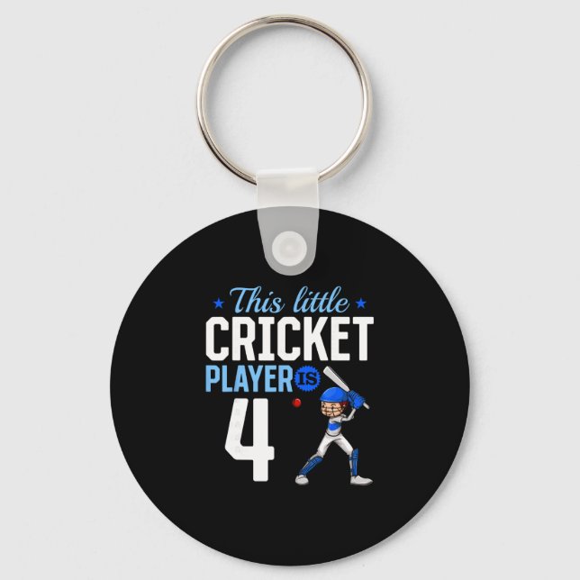 4th Birthday Cricket Player  Keychain (Front)