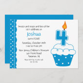 4th Birthday Cupcake Invitation (Front/Back)
