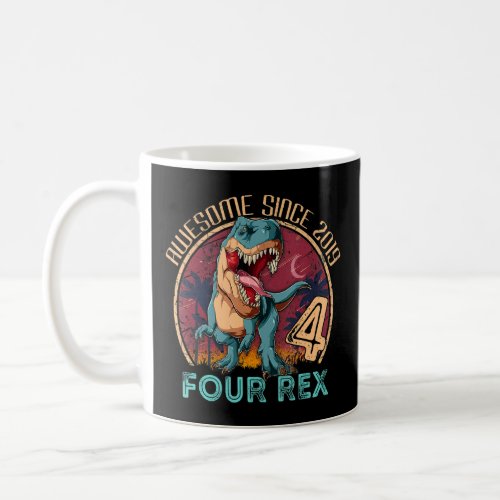 4th Birthday Dinosaur 4 Year Old Boys Awesome Sinc Coffee Mug