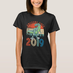 4th Birthday Dinosaur Boys 4 Year Old Awesome Sinc T-Shirt