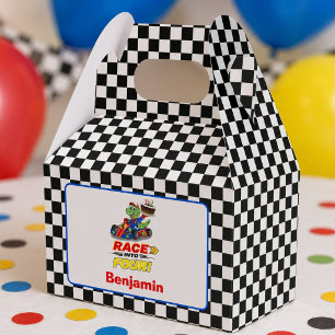 4th Birthday Dinosaur Race Car Ready Set Favor Boxes