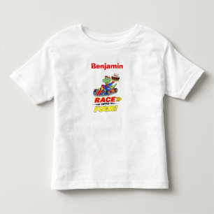  4th Birthday Dinosaur Race Car Ready Set  Toddler T-shirt