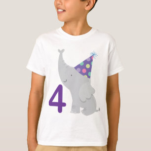 4th Birthday Elephant T-Shirt