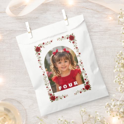 4th Birthday Favor Bag Girl with Photo