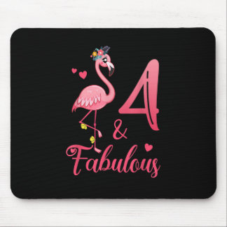 4th Birthday Flamingo Fabulous 4 Year Old Since 20 Mouse Pad