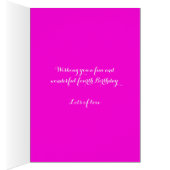 4th birthday flower custom graphic purple pink (Inside (Right))