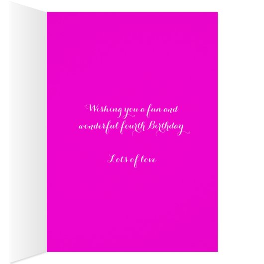 4th birthday flower custom graphic purple pink (Inside (Right))