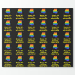 [ Thumbnail: 4th Birthday: Fun, Colorful Rainbow Inspired # 4 Wrapping Paper ]