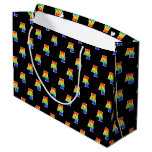 [ Thumbnail: 4th Birthday: Fun Rainbow Event Number 4 Pattern Gift Bag ]