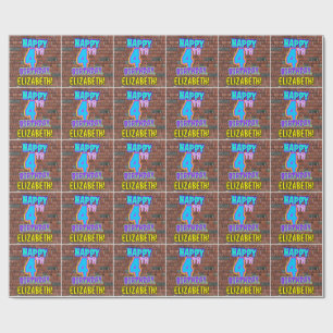 4th Birthday: Fun, Urban Graffiti Inspired Look Wrapping Paper